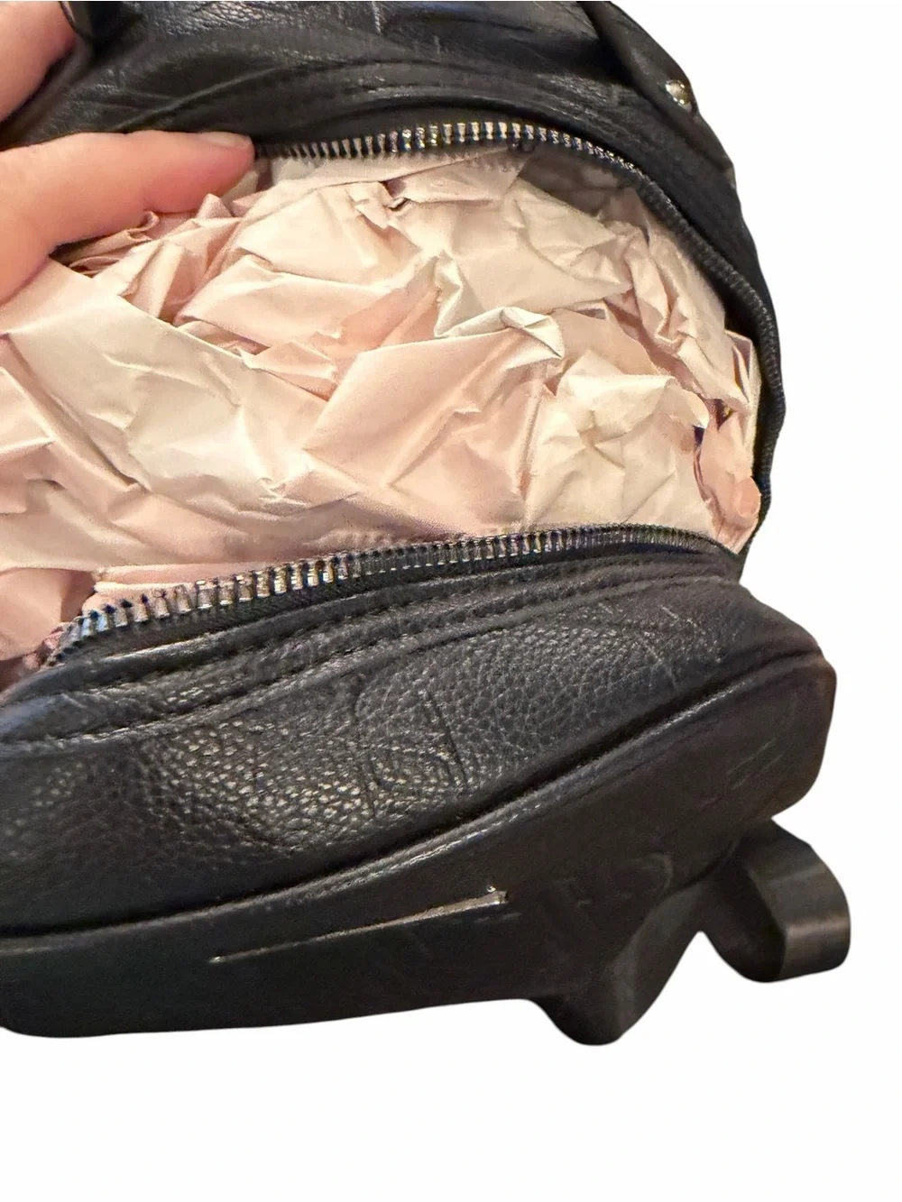 ADRIENNE Vittadini BLACK BACKPACK Debossed Logo Style NEW $210 Medium Travel